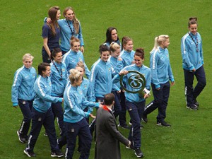 The MCFC Women with the cup